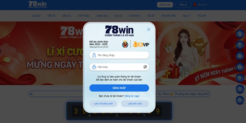 78WIN hỗ trợ người chơi khi quên tài khoản